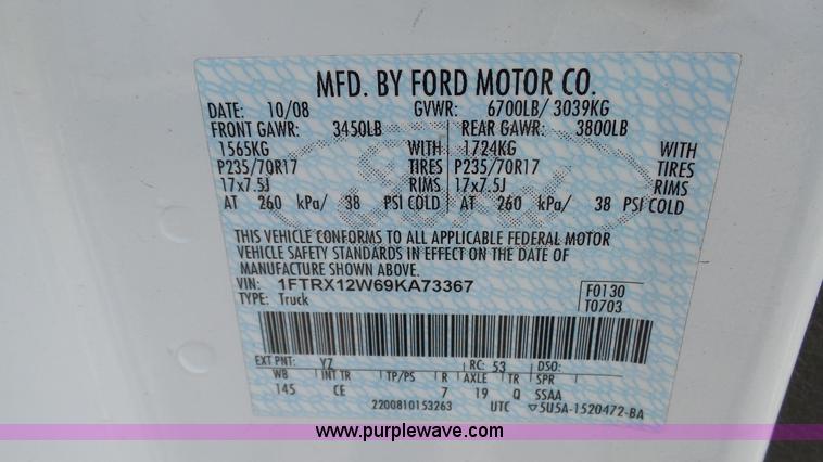 image for item L2133 2009 Ford F150 SuperCab pickup truck