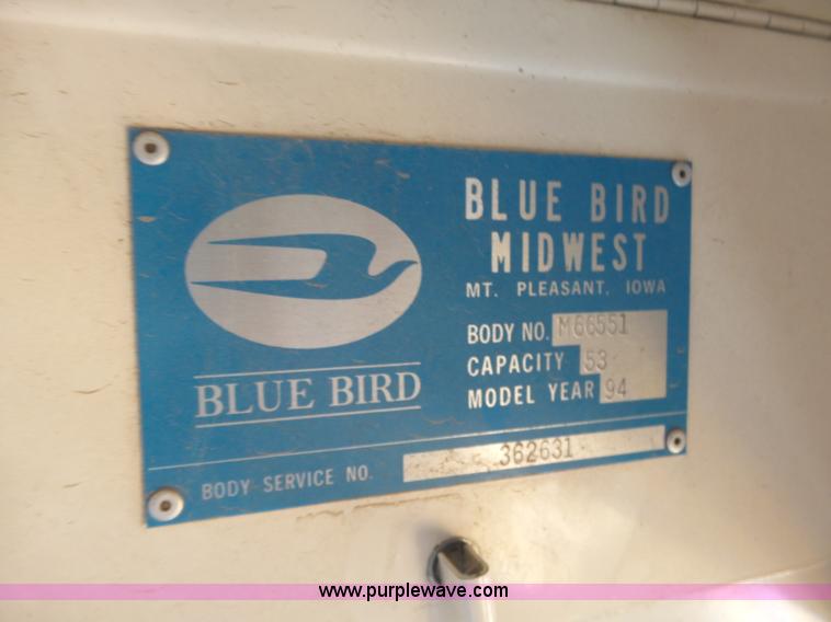 image for item L6341 1994 Chevrolet Blue Bird school bus
