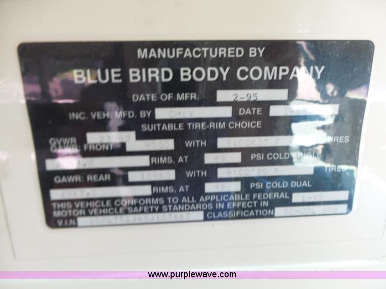 image for item L6342 1995 Chevrolet Blue Bird school bus