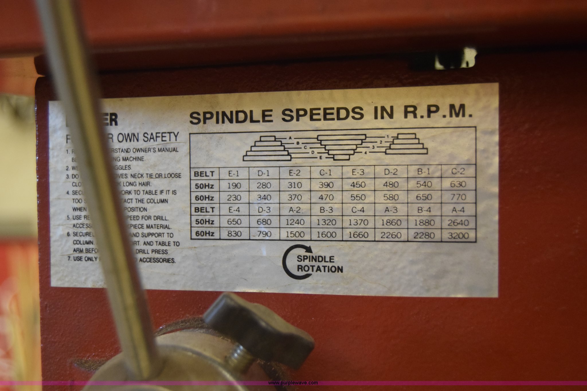 Daytona drill press in Stafford, KS Item AR9638 sold Purple Wave