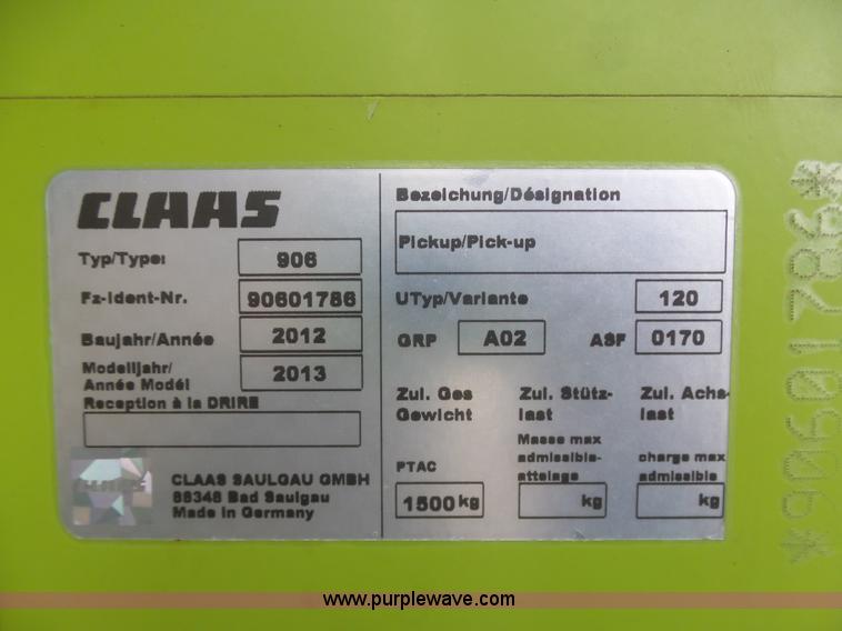 image for item K7897 2013 Claas 380 pickup head