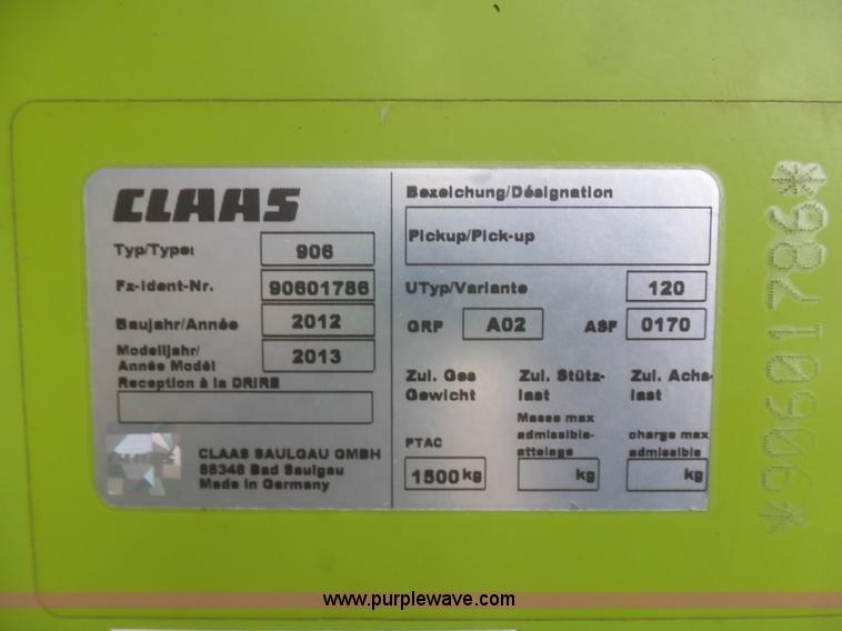 image for item K7897 2013 Claas 380 pickup head