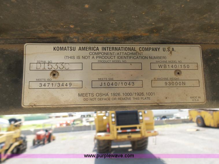 image for item J2793 2004 Komatsu WB140-2N backhoe