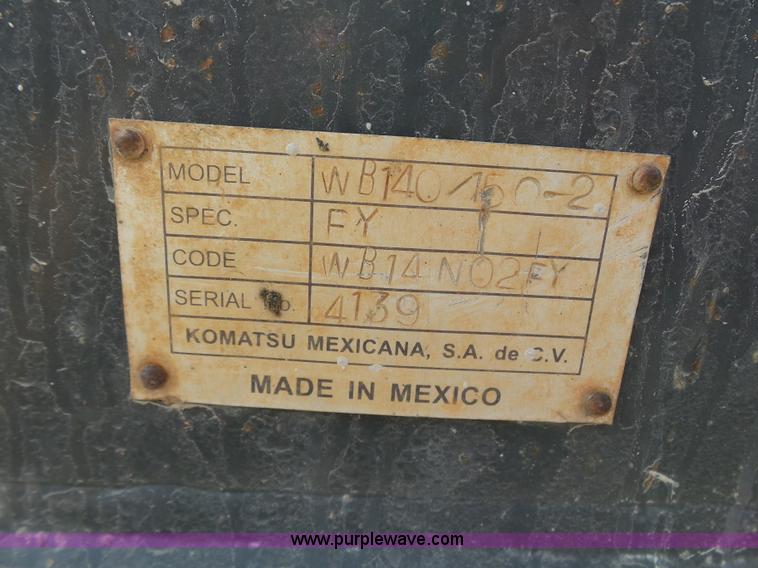 image for item J2793 2004 Komatsu WB140-2N backhoe