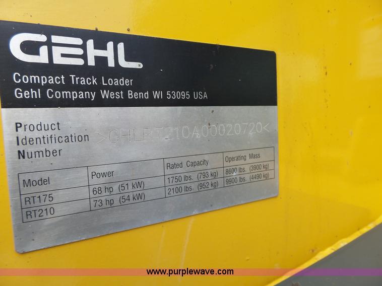 image for item K2229 2012 Gehl RT210 Turbo skid steer