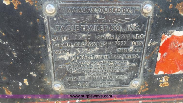 image for item K4544 2000 Eagle equipment trailer