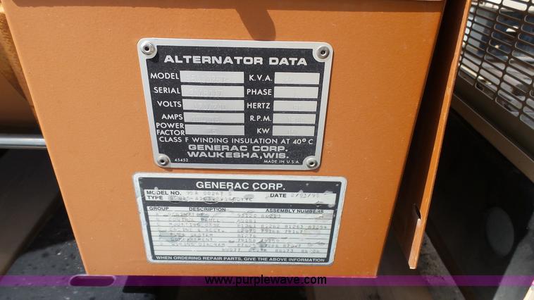 image for item K4561 1995 Generac 95A00267-S generator