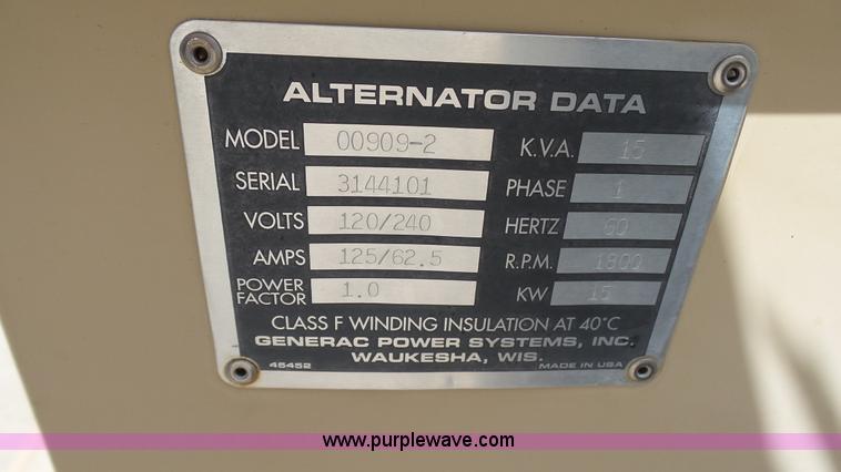 image for item K4569 Generac Guardian 00909-2 generator