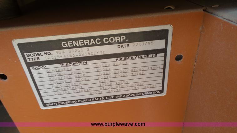 image for item K4711 1995 Generac 95A00263-S generator