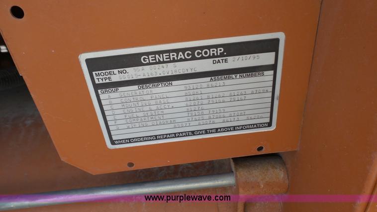 image for item K4713 1995 Generac 95A00247-S generator