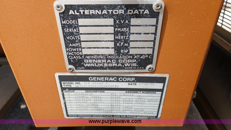 image for item K4714 1995 Generac 95A00253-S generator