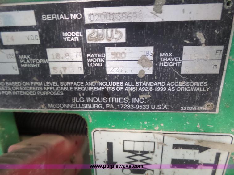 image for item L6066 2005 JLG 1930ES scissor lift