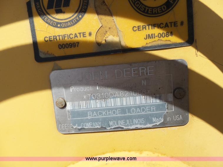 image for item L6082 1996 John Deere 310D backhoe