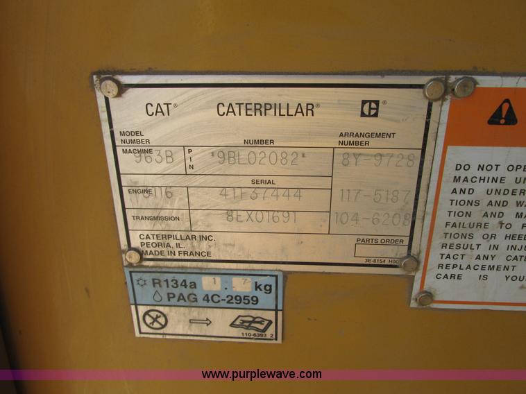 image for item L7020 1997 Caterpillar 963B track loader