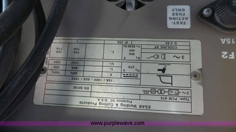 image for item BZ9404 ESAA PCM-875 plasma cutter