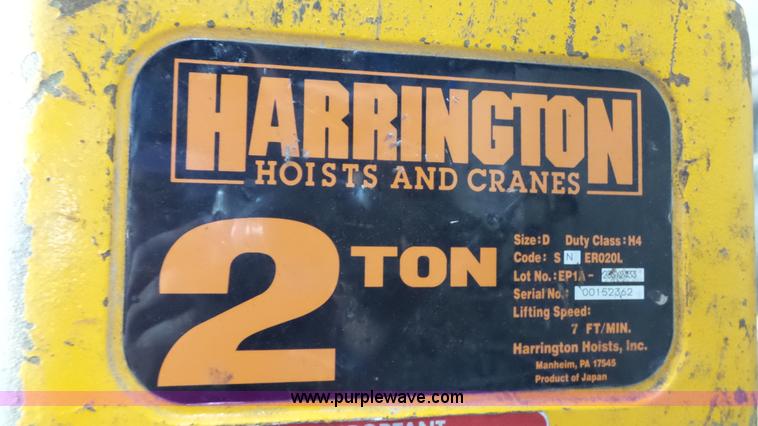 image for item BZ9449 Harrington electric hoist