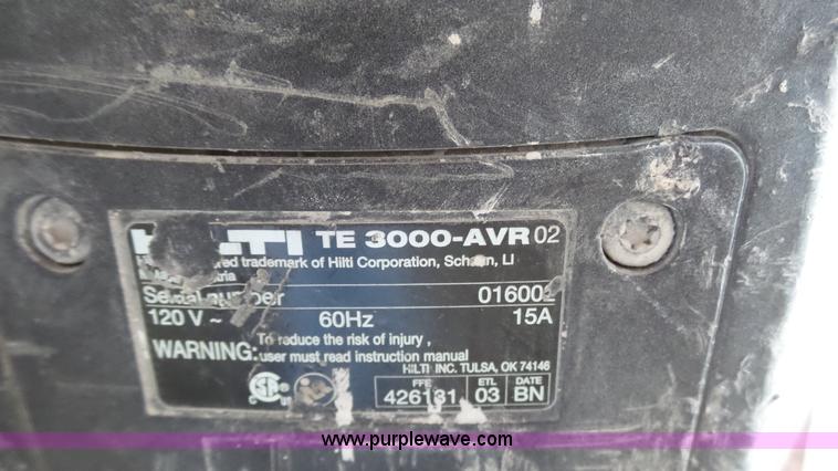 image for item K4066 Hilti TE3000-AVR jack hammer