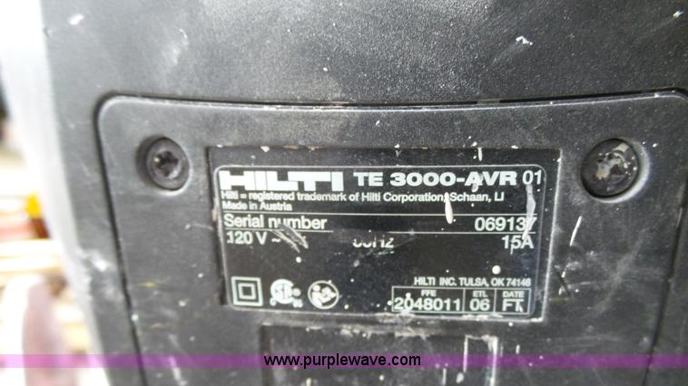 image for item K4067 Hilti TE3000-AVR jack hammer