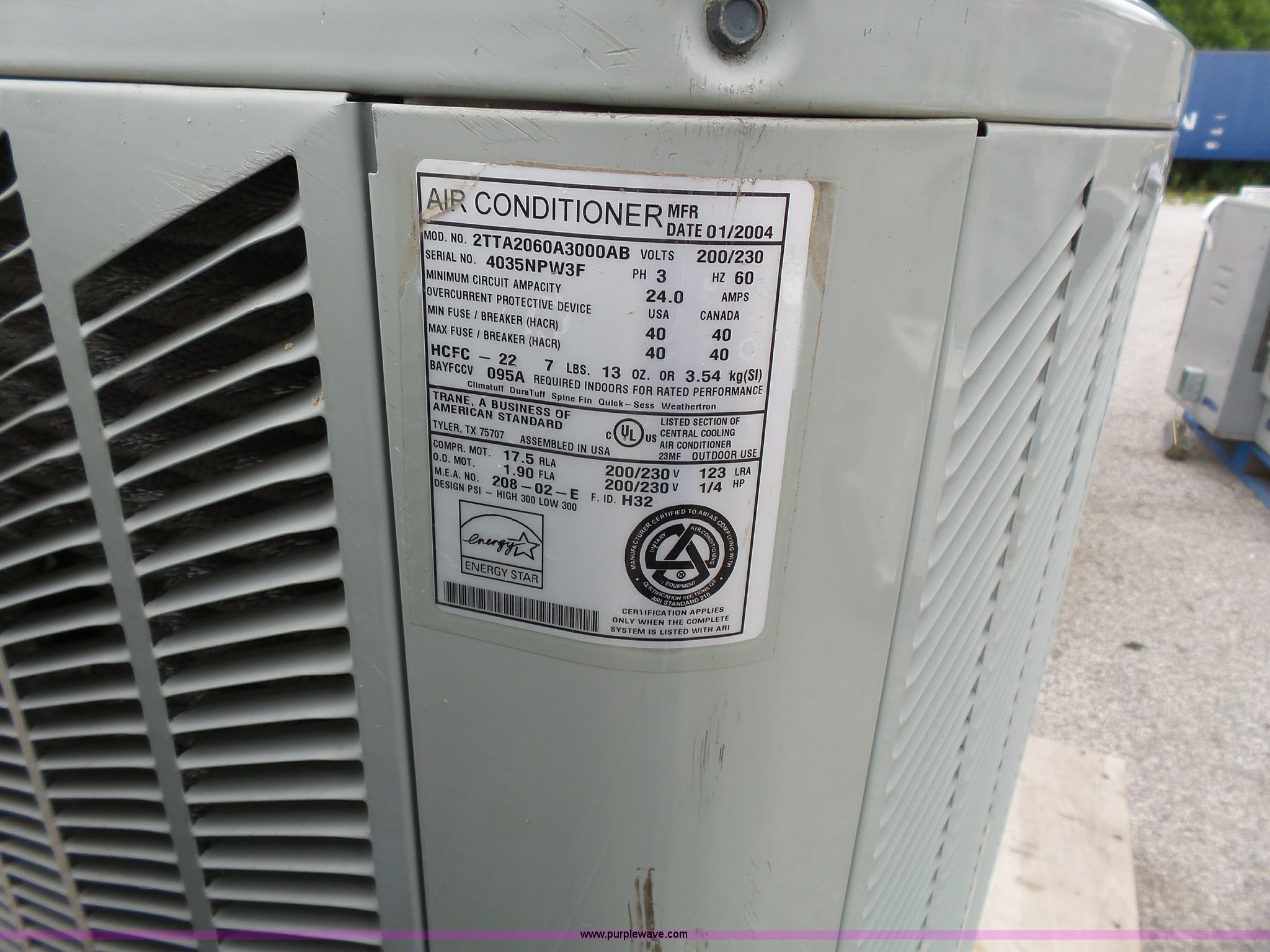 (2) 2004 American Standard central air units in Kansas City, MO Item