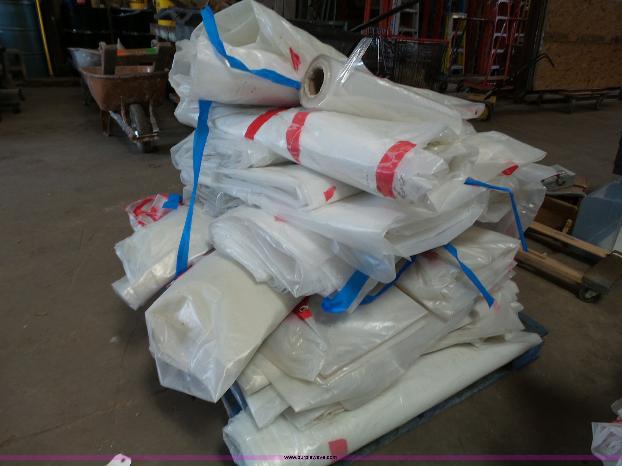 Rolls of plastic in Kansas City, MO Item BZ9479 sold Purple Wave