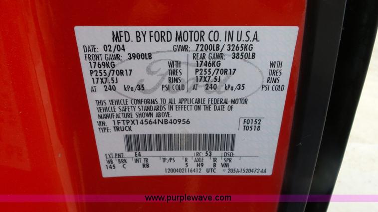image for item BQ9817 2004 Ford F150 pickup truck
