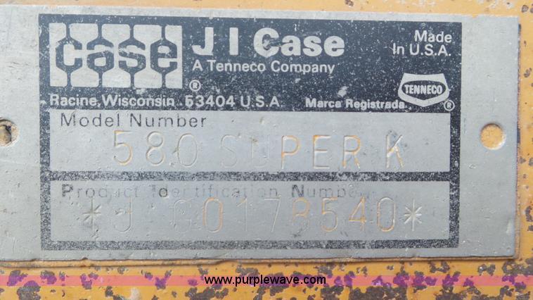 image for item CD9942 1994 Case 580 Super K backhoe