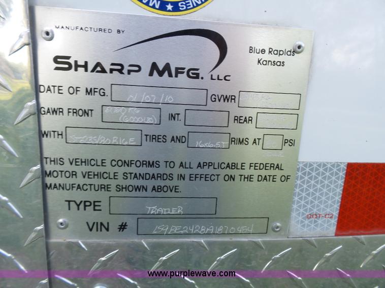 image for item J4113 2010 Sharp enclosed cargo trailer