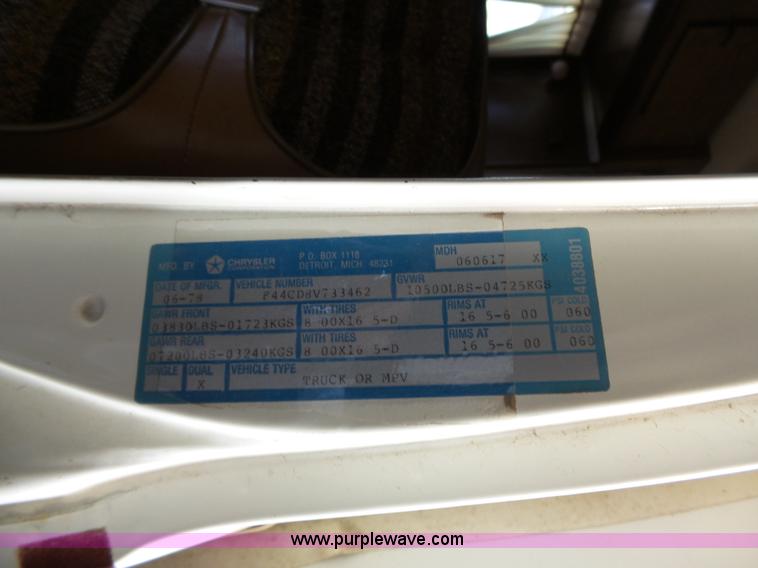 image for item J4114 1979 Dodge Brougham Coach Sportsman camper