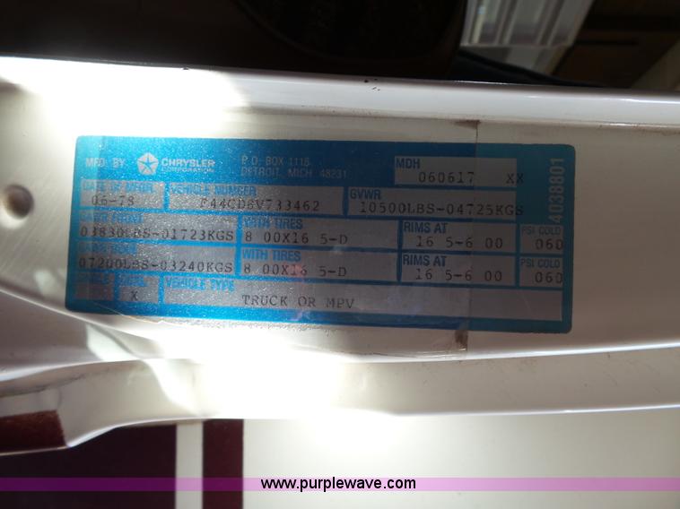 image for item J4114 1979 Dodge Brougham Coach Sportsman camper