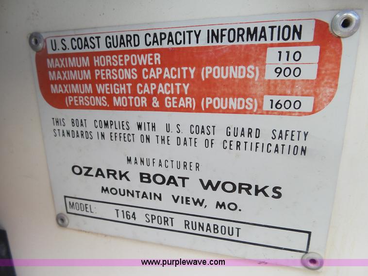 image for item J6114 1975 Ozark boat