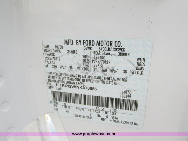 image for item K1407 2009 Ford F150 SuperCab pickup truck