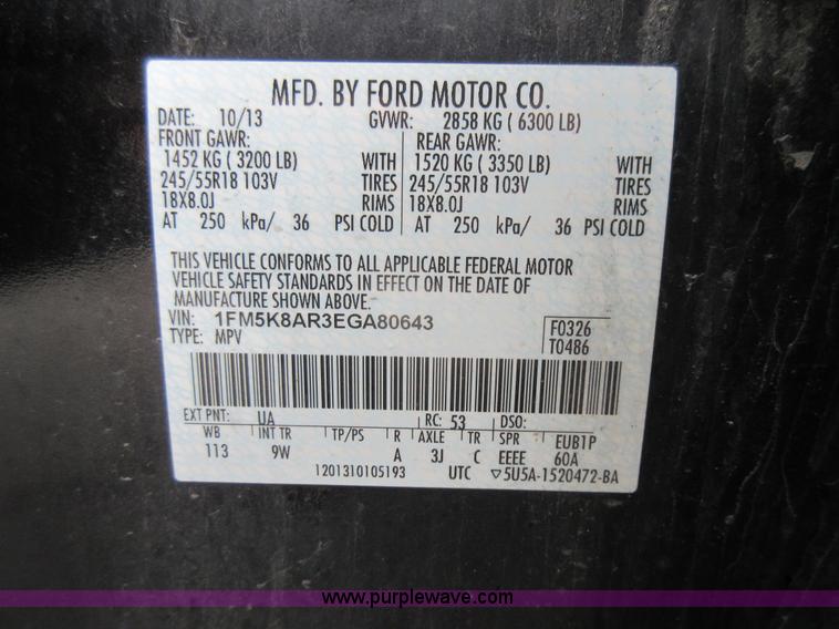 image for item K7829 2014 Ford Explorer SUV