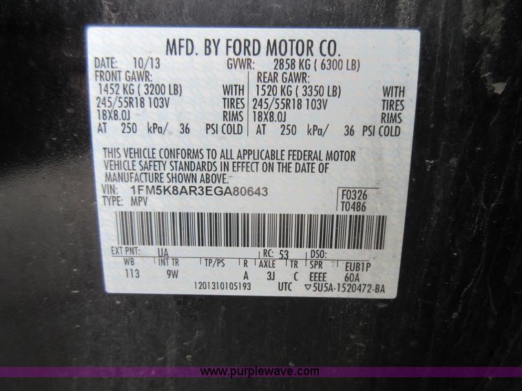 image for item K7829 2014 Ford Explorer SUV