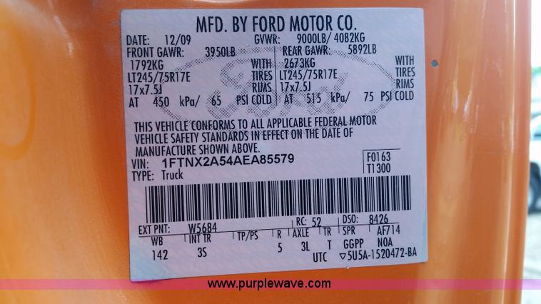 image for item K7882 2010 Ford F250 Super Duty SuperCab pickup truck