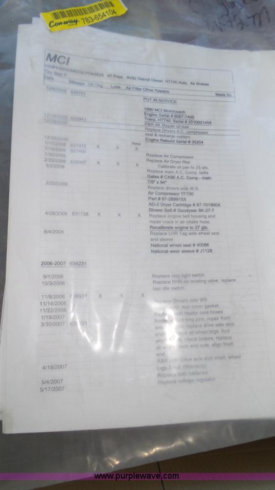 image for item K8289 1990 MCI 120-C3 coach bus