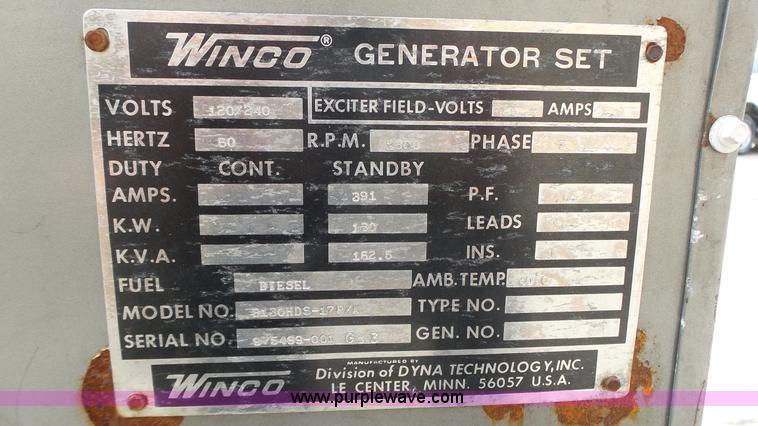 image for item K8297 Winco generator