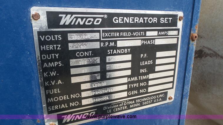 image for item K8298 Winco generator