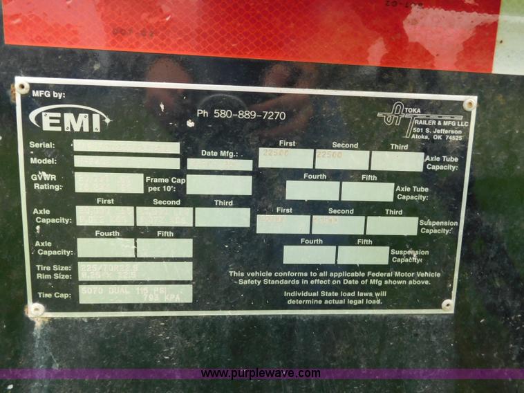 image for item L5846 2014 Atoka HBP402 axle booster trailer