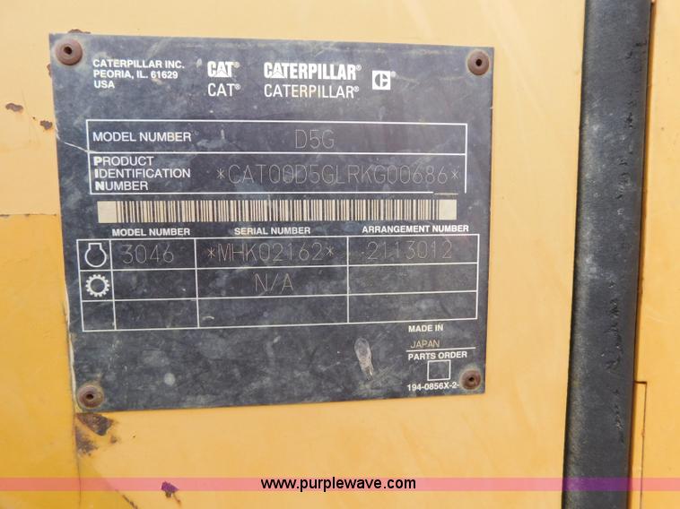 image for item L5847 2004 Caterpillar D5G LGP dozer