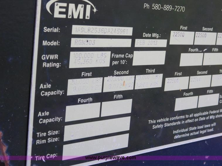 image for item L5848 2013 Atoka RGN503 lowboy equipment trailer