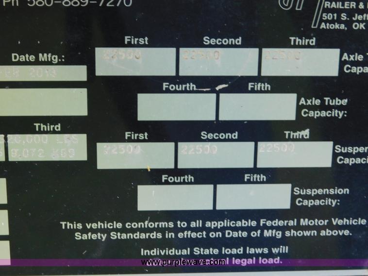 image for item L5848 2013 Atoka RGN503 lowboy equipment trailer