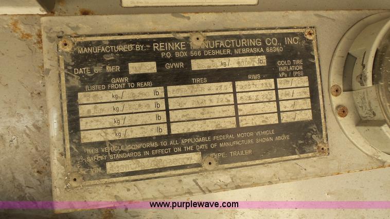 image for item K1414 2008 Reinke drop deck trailer