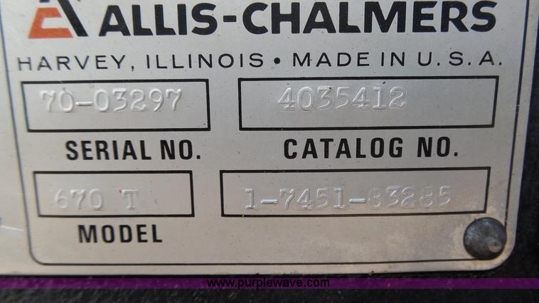 image for item BX9086 Allis Chalmers 670T six cylinder turbo diesel engine