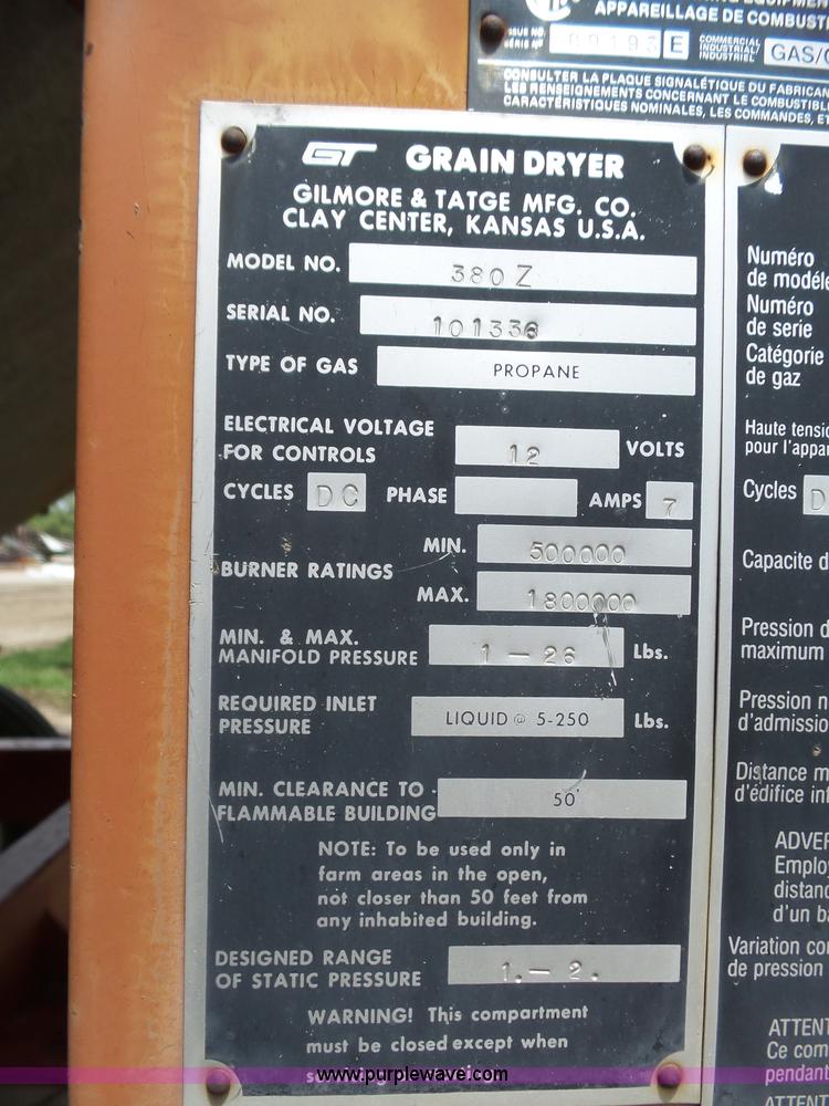 image for item BZ9561 GT 3802 grain dryer