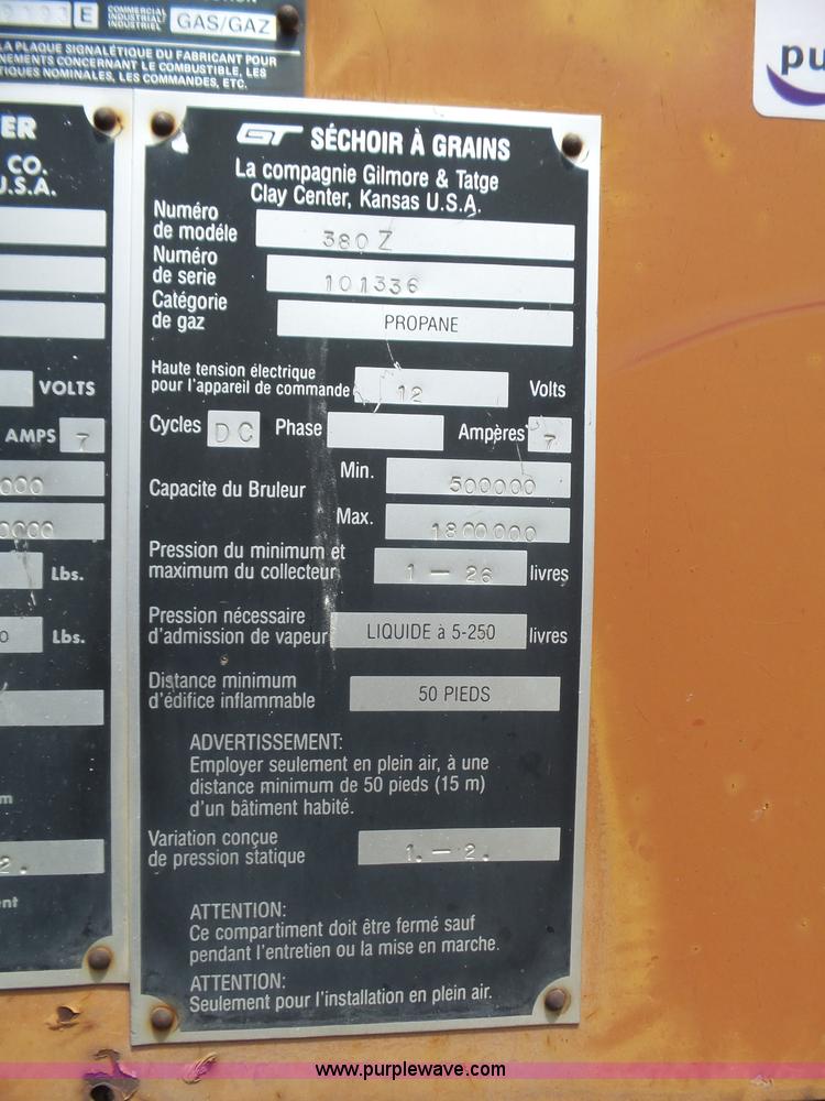 image for item BZ9561 GT 3802 grain dryer