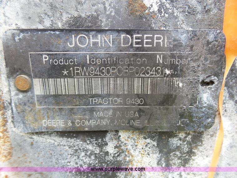 image for item J6095 2011 John Deere 9430 4WD tractor