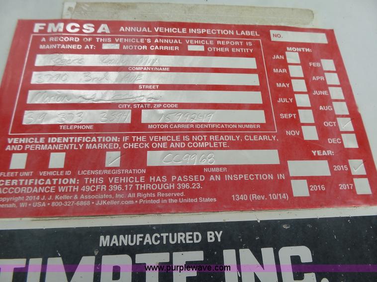 image for item K2220 1996 Timpte Super Hopper double hopper grain trailer