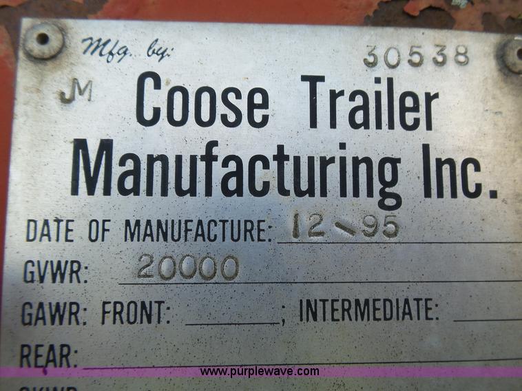 image for item L2052 1996 Coose livestock trailer