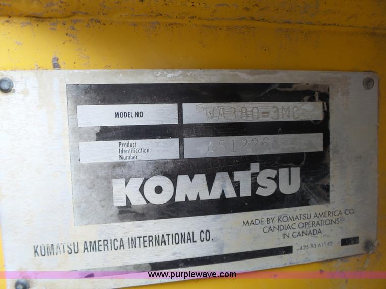 image for item AG9229 2000 Komatsu WA380 wheel loader