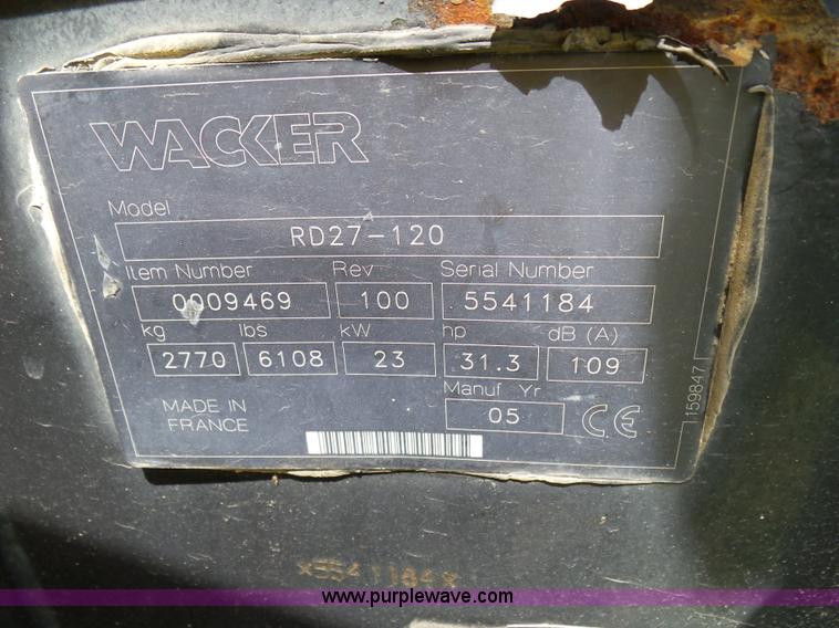 image for item BR9331 2005 Wacker RD27-120 double drum roller